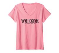 Femme Think It's Not Illégal Yet Collegiate Style T-Shirt avec Col en V