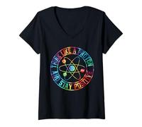 Femme Think Like A Proton Stay Positive Table Périodique Gag Teacher T-Shirt avec Col en V