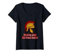 Femme Thinking About The Roman Empire 2023 Humour pour homme T-Shirt avec Col en V