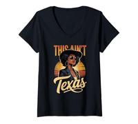 Femme This Ain't Texas Afro Cowgirl Bold Western Fashion Femme Homme T-Shirt avec Col en V