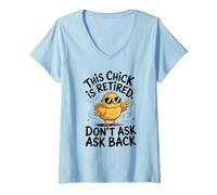 Femme This Chick is Retired Don´s Ask Back Retirement T-Shirt avec Col en V