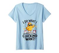 Femme This Chick is Retired I Do What I Clucking Want Retirement T-Shirt avec Col en V