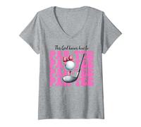 Femme This Girl Knows How To Par Tee Golf Girl Mom Golfeur T-Shirt avec Col en V