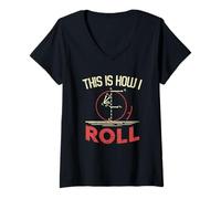 Femme This is How I Roll Physics Shirts T-Shirt avec Col en V