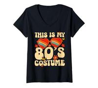 Femme This is My 80s Costume Vibes Nostalgia Vintage Fashion années 80 T-Shirt avec Col en V