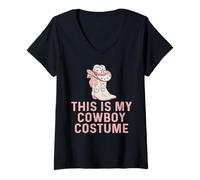 Femme This is My Cowboy Costume drôle de Cowboy T-Shirt avec Col en V