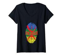 Femme This is My DNA, Drapeau berbère amazigh Kabyle Wear This T-Shirt avec Col en V