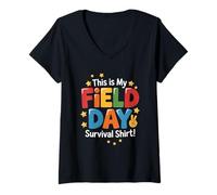 Femme This is My Field-Day Survival Shirt Celebrate Your Field-Day Survival Shirt T-Shirt avec Col en V