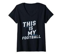 Femme This is My Football Shirt Funny Sports Fan 2025 Season Mens T-Shirt avec Col en V