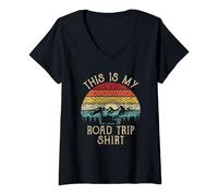Femme This Is My Road Trip Shirt T-Shirt avec Col en V