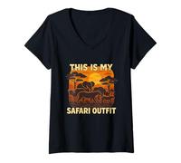 Femme This is My Safari Outfit Shirt Cool African Safari Lovers T-Shirt avec Col en V
