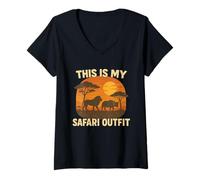 Femme This is My Safari Outfit Shirt Cool African Safari Lovers T-Shirt avec Col en V