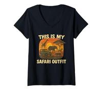 Femme This is My Safari Outfit Shirt Cool African Safari Lovers T-Shirt avec Col en V