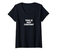 Femme This is Not Content T-Shirt avec Col en V