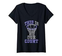 Femme This is Our Court T-Shirt avec Col en V