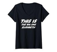 Femme This is the Big One Elizabeth | 1970's tv citation T-Shirt avec Col en V