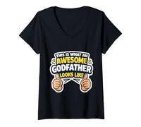 Femme This is What an Awesome Godfather Looks Like Baptême Funny T-Shirt avec Col en V