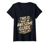 Femme This is What an Awesome Guide Looks Like Tour Trip - T-Shirt avec Col en V