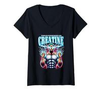 Femme This Is Your Body On Creatine Funny Meme Gym Haltérophilie T-Shirt avec Col en V