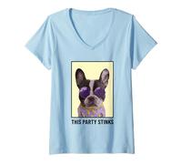 Femme This Party Stinks (graphisme drôle de Chien) T-Shirt avec Col en V