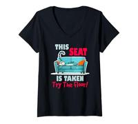Femme This Seat is Taken Try The Floor T-Shirt avec Col en V