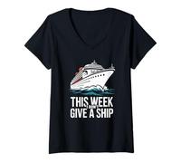 Femme This Week I Don't Give A Ship - Vacances Drôles T-Shirt avec Col en V