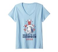 Femme Thomas Massie '28 pour Le président 2028 T-Shirt avec Col en V