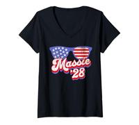 Femme Thomas Massie '28 pour Le président 2028 T-Shirt avec Col en V