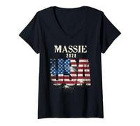Femme Thomas Massie '28 pour Le président 2028 T-Shirt avec Col en V