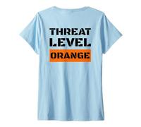 Femme Threat Level Orange High Risk of Trump Ruining America T-Shirt avec Col en V