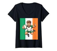 Femme Thumbs Up to The Try Line : Irish Rugby Joy T-Shirt avec Col en V