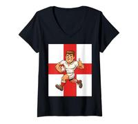 Femme Thumbs-up Try Run Cheerful Rugby Hero T-Shirt avec Col en V