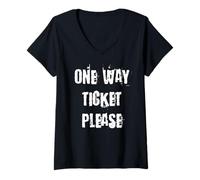 Femme Ticket One Way Please T-Shirt avec Col en V