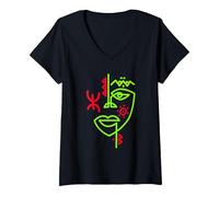 Femme TIFINAGH AMAZIGH Art ET Je suis Kabyle Algerie T-Shirt avec Col en V, Noir, S