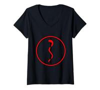 Femme Tige d'Asclépios T-Shirt avec Col en V