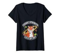 Femme Tigre Horoscope Ciel Adultes Enfants Jeunes Chercheurs Nature Lovers T-Shirt avec Col en V