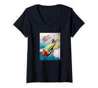 Femme Tigres Volants T-Shirt avec Col en V