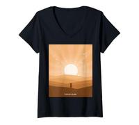 Femme Tikkun Olam, Hebrew Heal, Nations du monde, Sun Shalom T-Shirt avec Col en V