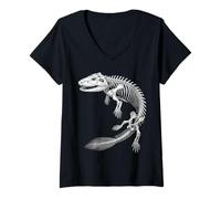 Femme Tiktaalik Paléontologie fossile Dévonien Transitionnel T-Shirt avec Col en V