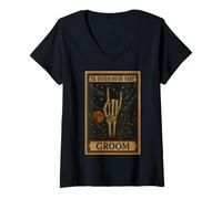 Femme Til Death Do Us Part Groom Halloween Mariage Party T-Shirt avec Col en V