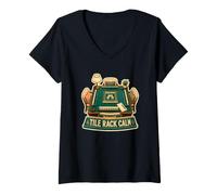 Femme Tile Rack Calm Mahjong Table T-Shirt avec Col en V