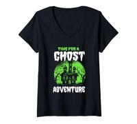 Femme Time for Ghost Adventure Paranormal Chasseur de fantômes T-Shirt avec Col en V