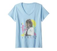 Femme Tina Turner Geometric Eighties T-Shirt avec Col en V