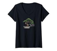 Femme Tiny Trees Big Love Bonsai Tree Plant Lover Art T-Shirt avec Col en V