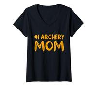 Femme Tir à l'arc Maman mère T-Shirt avec Col en V