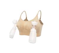 Femme Tire Laits Bustier Mains Libres Soutien-Gorge Spécial Maternité Allaitement Bras Brassière (Beige, S)