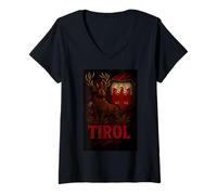 Femme Tirol T-Shirt Aigle Tyrol Dem Land Tyrol la fidélité Cerf T-Shirt avec Col en V