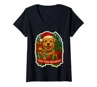 Femme Tis The Season Glen of Imaal Terrier Chien Noël Maman Papa T-Shirt avec Col en V