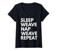 Femme Tisseur de Tissage pour Dormir T-Shirt avec Col en V
