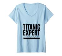 Femme Titanic Expert Amoureux de l'histoire des navires T-Shirt avec Col en V